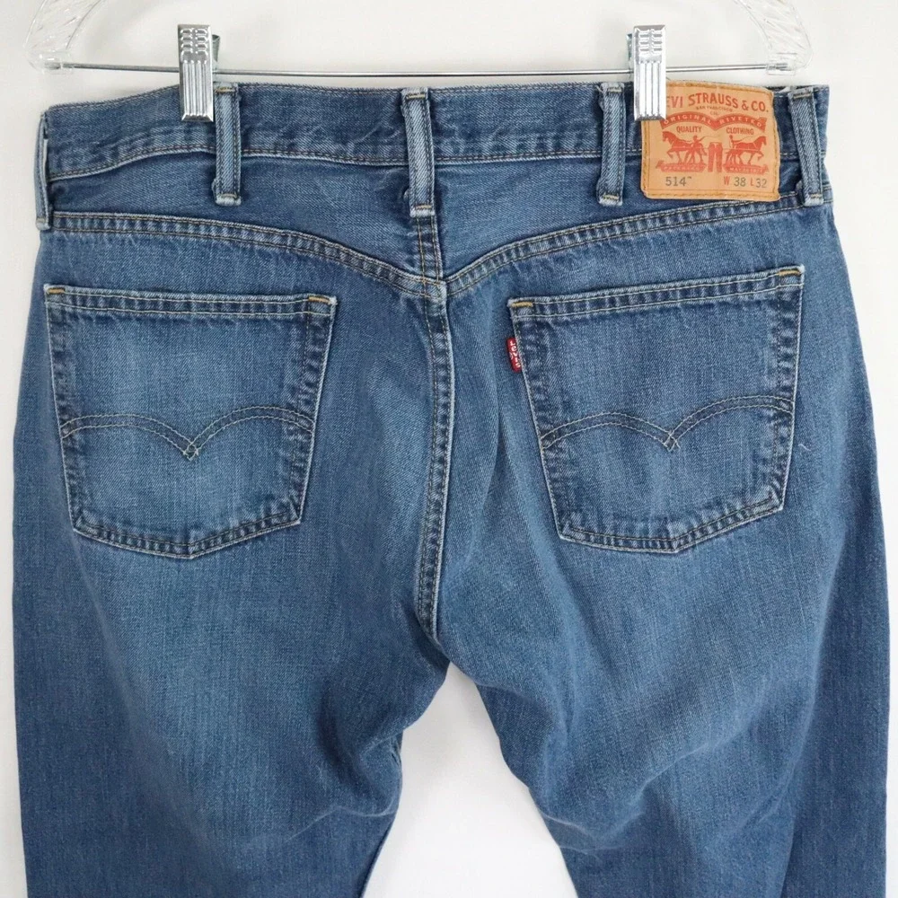 Levi's‎ 514 Jeans Mens 38x32 Straight Fit 5-Pocket Cotton Denim Blue